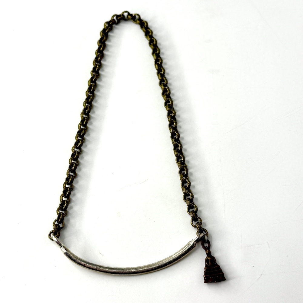 Mixed Metal Buddha Amulet Necklace